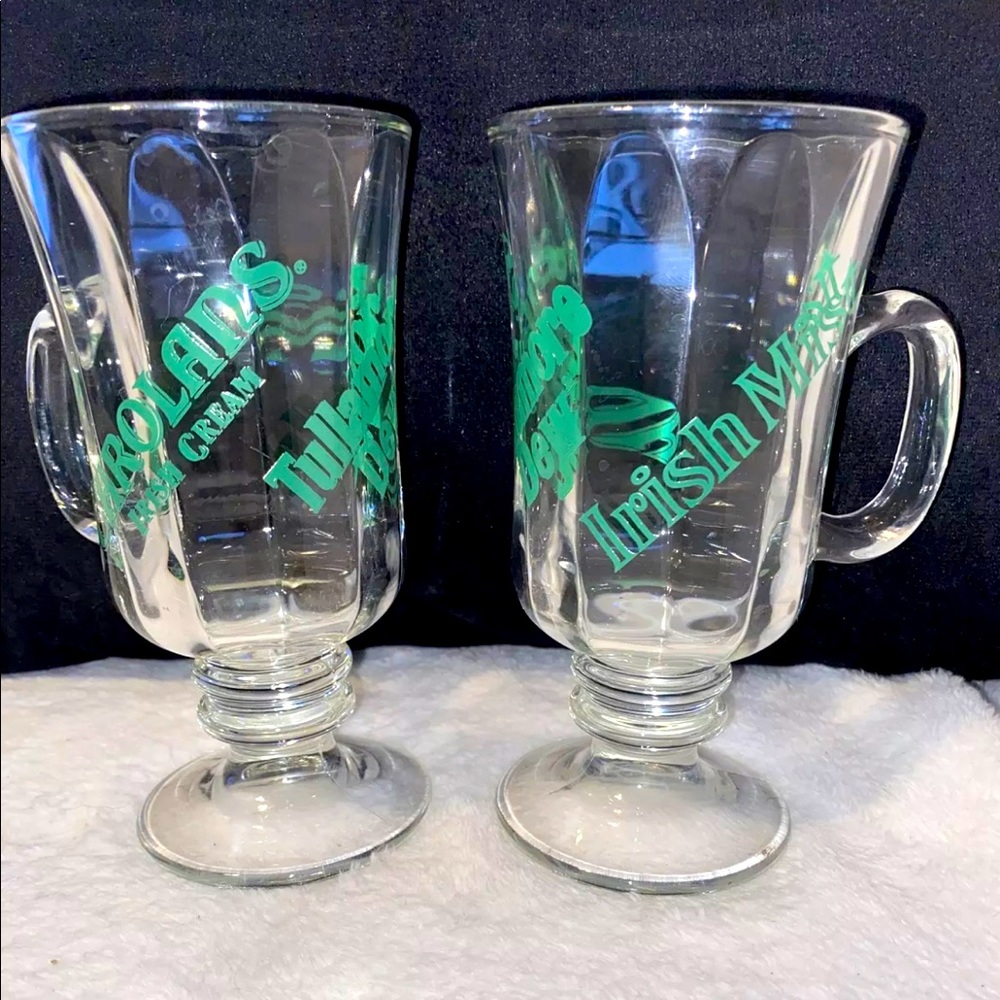 Set Of 10 Carolans Tullamore Dew Irish Mist Irish Coffee Glasses (footed)